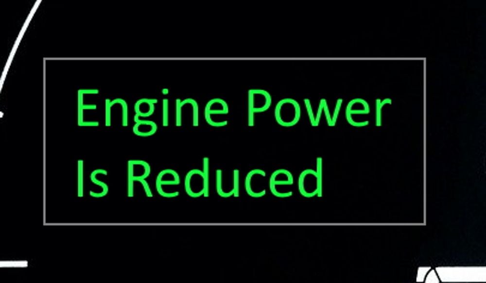 Reduced Engine Power Warning Light On Instrument Cluster
