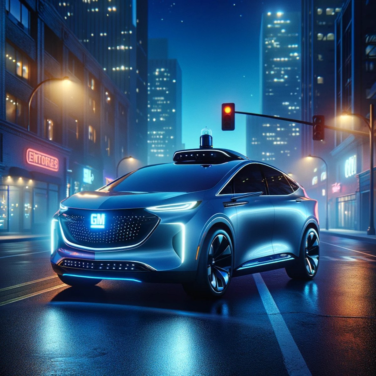 sleek-futuristic-looking-gm-autonomous-vehicle-parked-on-a-city-street-at-dusk