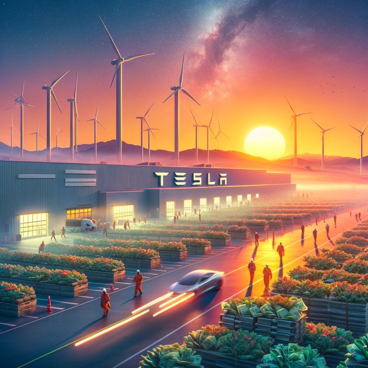 sunrise-at-tesla-gigafactory-nevada-showcasing-workers-arriving-for-a-new-day-a-new-era-vibe-with-a-positive-atmosphere