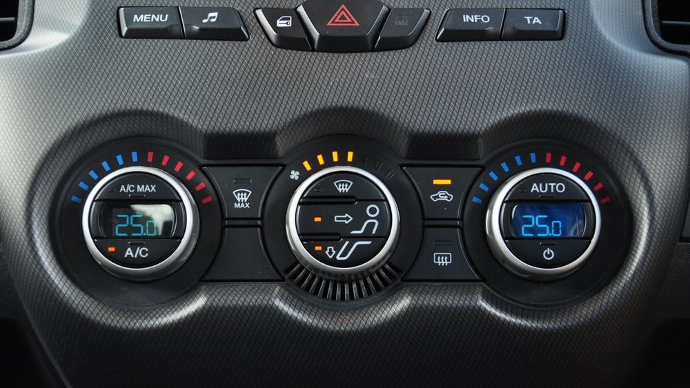 A car's climate controls.