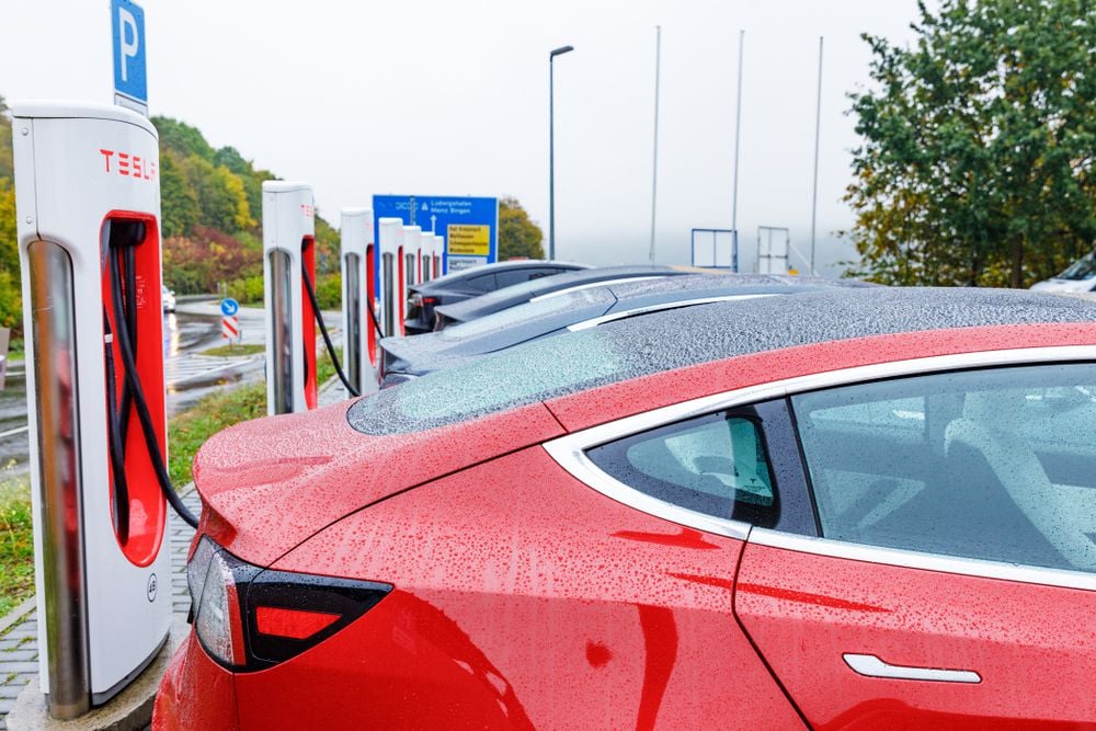 Charging a Tesla in the rain