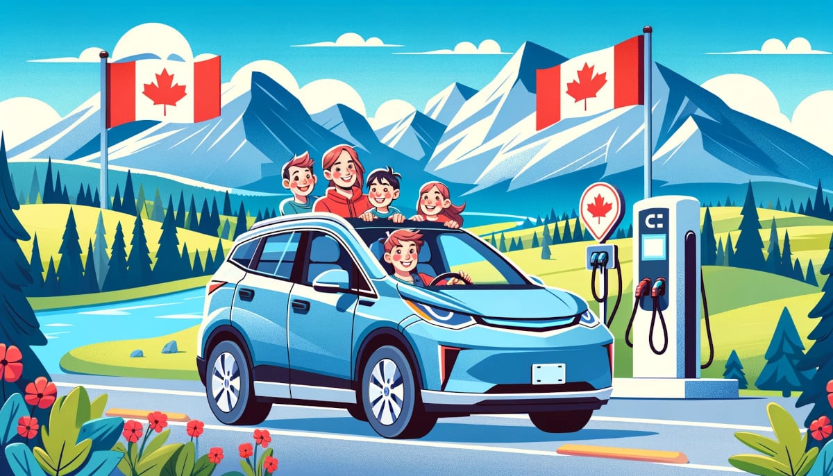 cheerful-canadian-family-in-a-suv-embarking-on-a-road-trip-along-a-picturesque-route-the-scene-includes-diverse-canadian-landscapes