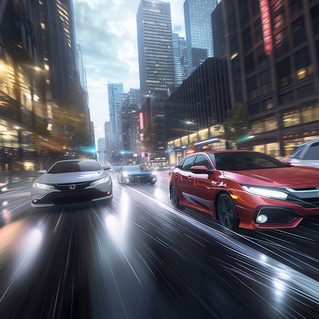 lifelike_photorealistic_image_showcasing_the_latest_altima_corolla_accord_sedans_on_a_dark_city_street